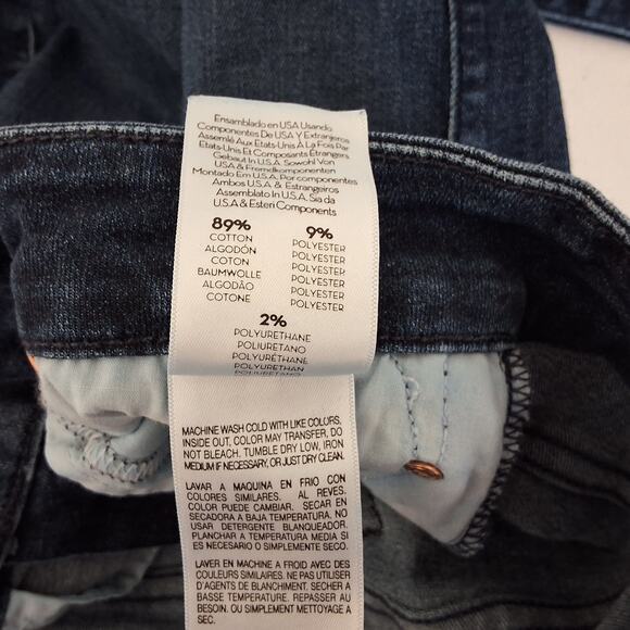 Mother The Looker Jean Women 27 (28x27)* Ankle Fray Mid Rise Dark Wash Skinny - Picture 8 of 12